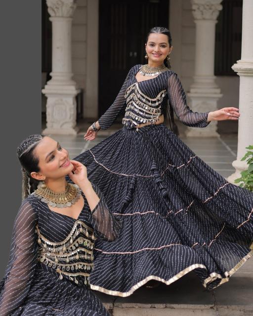NAVRATRI KA 5047 Leheriya Black Printed lehenga choli in Pune